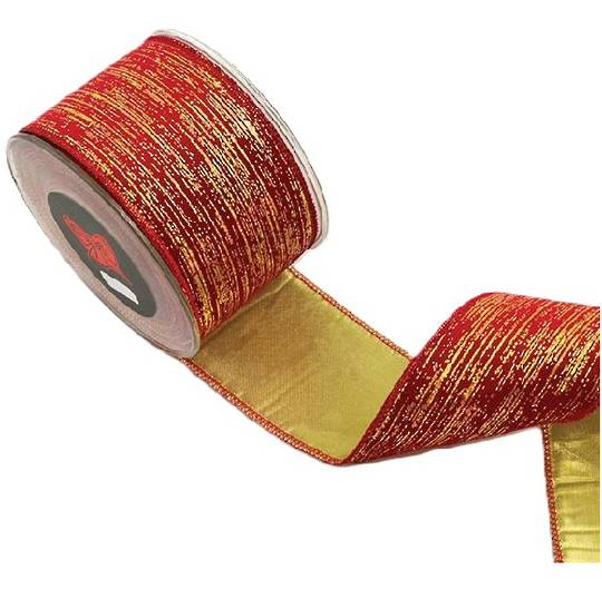 Ribbon 9mt, 67mm Red Velvet with Brushed Gold *ETA Nov